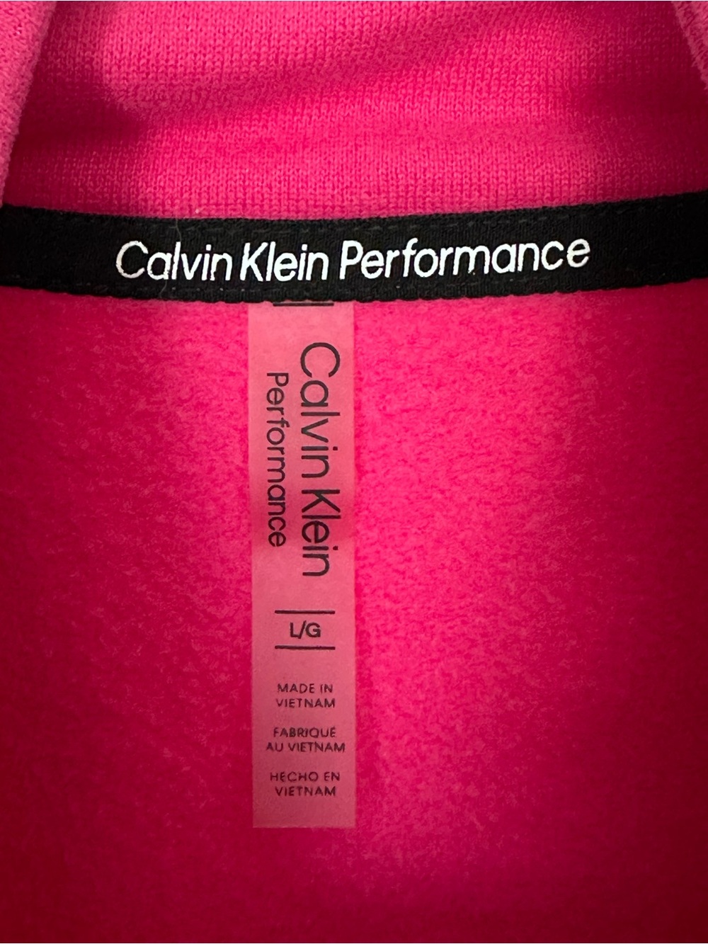 Calvin Klein Performance Hot Pink Quarter Zip Cropped Sweatshirt Women’s Large - Picture 4 of 7